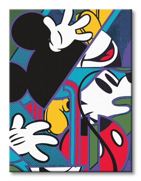 Mickey Mouse Cubism - obraz na płótnie