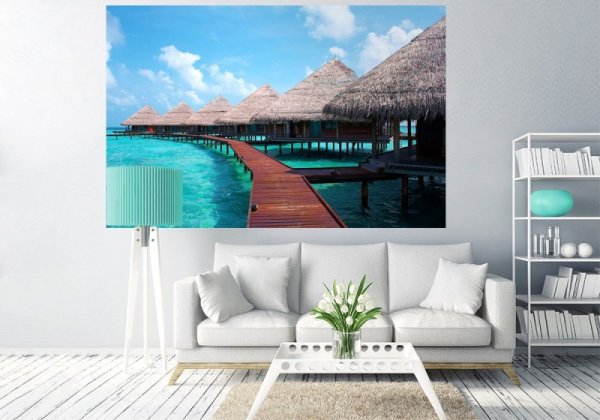 Fototapeta na ścianę - Maldives, wille na wodzie - 175x115 cm
