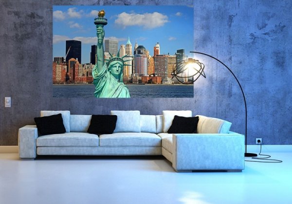 Fototapeta na ścianę - Statua wolności, Manhattan Skyline - 175x115 cm