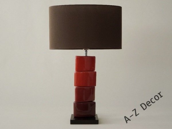 Lampa stołowa - CHANELA - Czerwona - 40x17x61cm