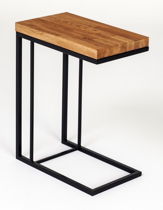 Stolik metalowy z drewnianym dębowym blatem - DecoArt24.pl