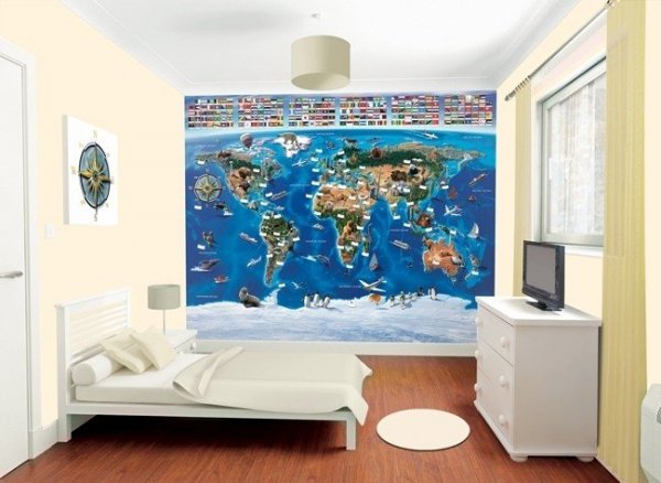 Fototapeta dla dzieci - Mapa świata - 3D - Walltastic 