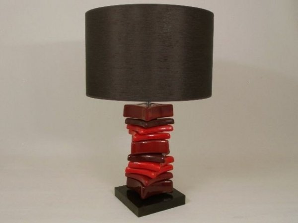 Lampa stołowa - Czerwień Kamyk - 40x60cm