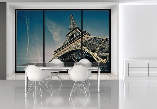 Fototapeta na ścianę - Wieża Eiffela (window) - 366x254 cm 