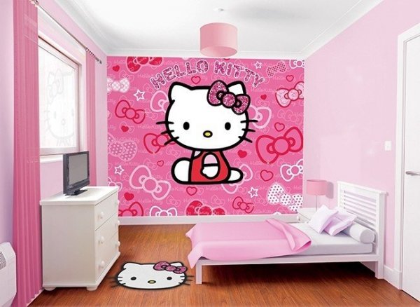Fototapeta dla dzieci - Hello Kitty - 3D - Walltastic 