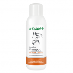 DR SEIDEL + Szampon dla koni z olejkiem z drzewa herbacianego pielęgnujący i łagodzący podrażnienia