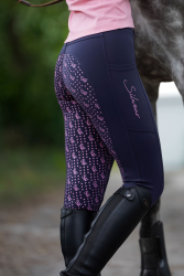 SILWEAR COMFORT PRO PINK POWER Legginsy jeździeckie z wysokim stanem i pełnym lejem silikonowym