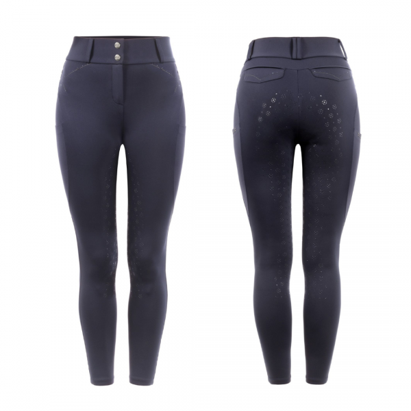 CAVALLO CAVALCANDERA Bryczesy/Legginsy jeździeckie z wysokim stanem i pełnym lejek silikonowym 
