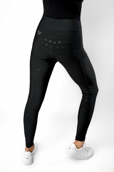 HuleHest ACTIVE RIDE Legginsy jeździeckie z wysokim stanem i pełnym lejem silikonowym