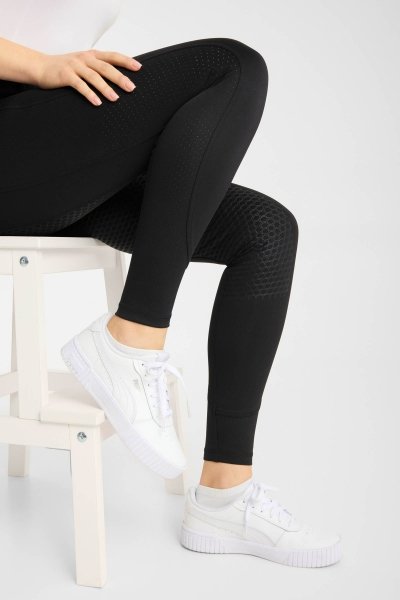 HORZE MATILDA Bryczesy jeździeckie z wysokim stanem i pełnym lejem silikonowym