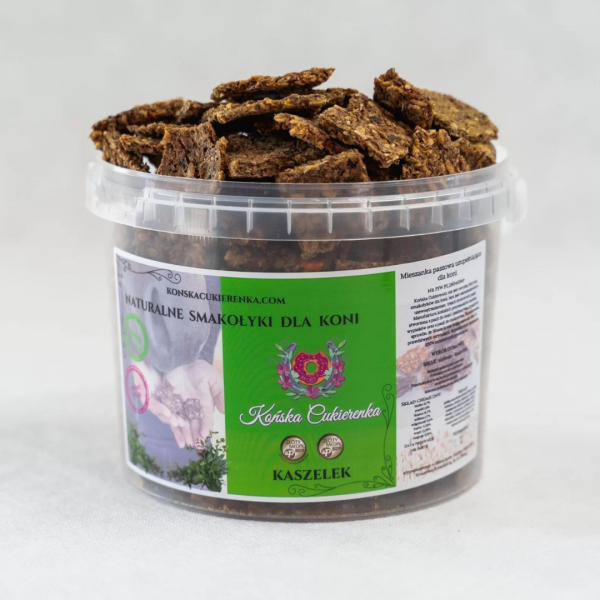 .KOŃSKA CUKIERENKA KASZELEK Ziołowe Smakołyki/Cukierki naturalne dla koni 2L.