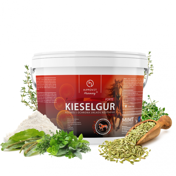 HIPPOVET PHARMACY KIESELGUR FORTE Rozwój i ochrona układu kostnego w okresie wzrostu lub rekonwalescencji 3 kg