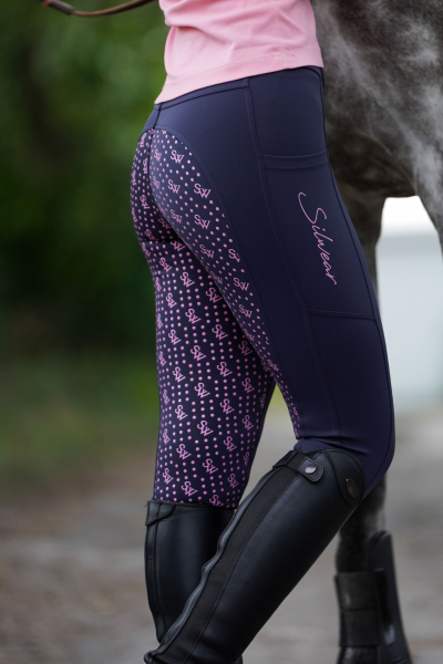 SILWEAR COMFORT PRO PINK POWER Legginsy jeździeckie z wysokim stanem i pełnym lejem silikonowym