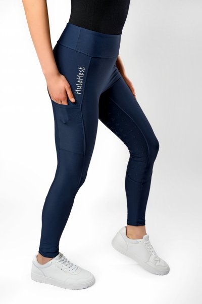 HuleHest ACTIVE RIDE Legginsy jeździeckie z wysokim stanem i pełnym lejem silikonowym