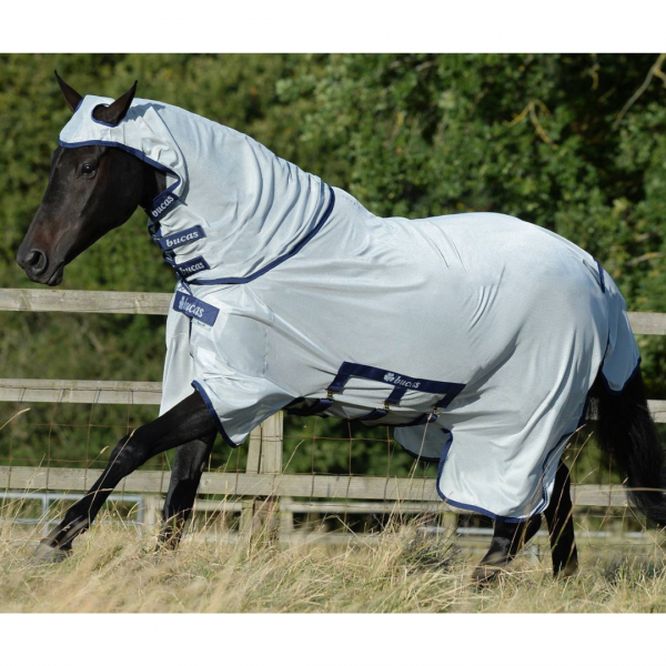  BUCAS BUZZ-OFF X Derka siatkowa przeciw owadom z kołnierzem i klapą pod brzuchem dla koni