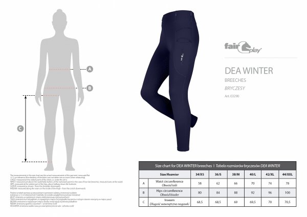 FAIR PLAY DEA WINTER Bryczesy/Legginsy jeździeckie zimowe