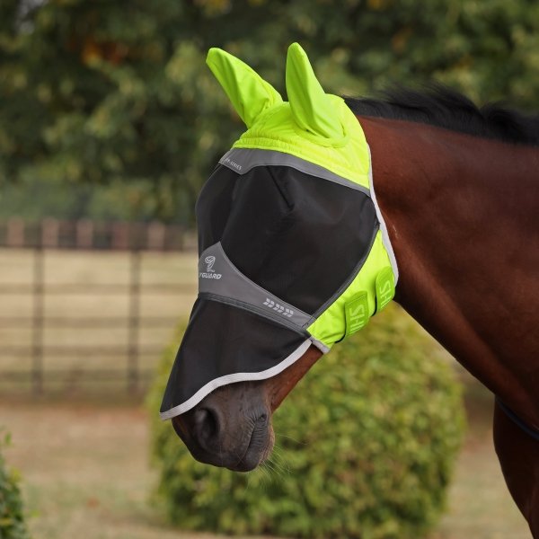 SHIRES EQUESTRIAN PRO HI-VIZ Maska przeciw owadom dla konia