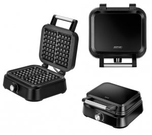 GOFROWNICA MPM DUŻA MOC 1500W 2 GOFRY NON-STICK CZARNA| MGO-40