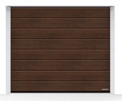 Brama LPU 42 5000 x 2500 mm, Przetłoczenia M, Decograin, Dark Oak + prowadzenie N