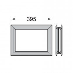 Rama okna kasetonowego S0 (395 mm, wzór standardowy) do ocieplanych segmentów bramy 42 mm