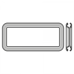 Rama z odlewu ciśnieniowego do przeszklenia Sandwich typ A, kolor na bazie RAL 9011, do ocieplanych segmentów bramy 42 mm, do bram bez przetłoczeń