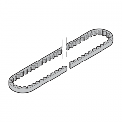 Pas zębaty do prowadnicy FS 60 / FS 6 - do szyny średniej, bez złącza