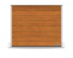 Brama RenoMatic 2375 x 2125 mm, Przetłoczenia M, Decocolor, Golden Oak + prowadzenie Z
