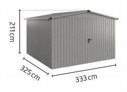 Metalowy domek narzędziowy EcoStar Euroline ESD 14 (310x310 cm) - dach dwuspadowy, drzwi 2-skrzydłowe, kolor antracyt RAL 7016
