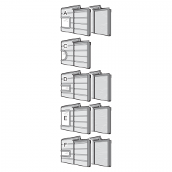 Segment bramy ocieplany, z górnym elementem drzwi przejściowych i pod przeszklenie Sandwich typ A, D, E, F, przetłoczenia S, Stucco