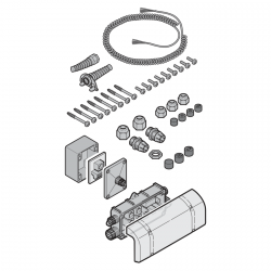 Zespół przyłączeniowy zabezpieczenia krawędzi zamykającej, IP 65 do sterowania WA 300 R S4 zintegrowanego, 300, 360