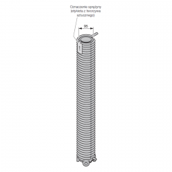 Sprężyna skrętna z profilem rurowym z tworzywa sztucznego i stożkiem naprężającym R119