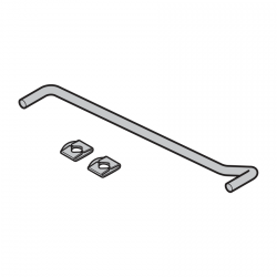 Zabierak prętowy, do łączenia szyny jezdnej z bramą