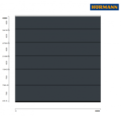 Brama przemysłowa segmentowa SPU F42 ocieplana 4000x4000 mm, kolor antracyt RAL 7016, prowadzenie normalne N
