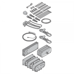 Zespół przyłączeniowy zabezpieczenia krawędzi zamykającej (SKS), do ukośnego profilu przypodłogowego, IP65, WA 400 do sterowań A / B 435, A / B 445, A / B 460 i B 460 FU, wysokość bramy do 6 m czujniki optyczne i przewody elastyczne 1500 mm