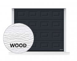 Brama LPU 42 2375 x 2000 mm, Kasetony S, Woodgrain, kolor RAL 7016 antracytowy + prowadzenie Z