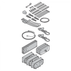 Zespół przyłączeniowy – czujniki optyczne LE, IP65, BR60, prowadzenie L, wysokość bramy do 6 m