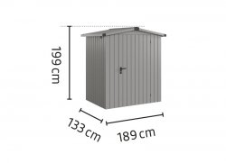 Metalowy domek narzędziowy EcoStar Euroline ESD 1 (166x118 cm) - dach dwuspadowy, kolor antracyt RAL 7016