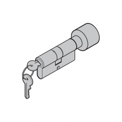 Wkładka patentowa gałkowa 35,5 (gałka) + 27,5 mm z 3 kluczami