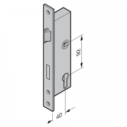 Zamek przeciwpaniczny 1820 (40 / 92 / 9) do kompletu klamek, prawy / lewy, funkcja B, na zewnątrz / do wewnątrz, z blachą zaczepową