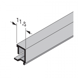 Aluminiowa listwa przyszybowa WD 16, grubość wypełnienia 16 mm, długość do 6500 mm