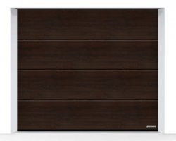 Brama LPU 42 2500 x 2500 mm, Przetłoczenia L, Decograin, Night Oak + prowadzenie Z