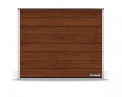 Brama RenoMatic 2500 x 2000 mm, Przetłoczenia M, Decocolor, Dark Oak + prowadzenie Z