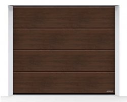 Brama LPU 42 2750 x 2250 mm, Przetłoczenia L, Decograin, Dark Oak + prowadzenie Z