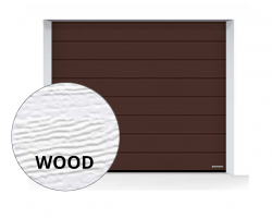 Brama LPU 42 4000 x 2125 mm, Przetłoczenia M, Woodgrain, kolor RAL 8028 brązowy + prowadzenie Z