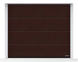 Brama LPU 42 6000 x 2250 mm, Przetłoczenia L, Decograin, Rosewood + prowadzenie N