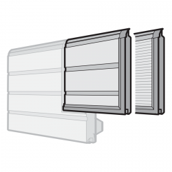 Segment drzwi przejściowych do dolnego segmentu bramy, ocieplany, 500, szerokość bramy do 5500 mm, przetłoczenia S, Stucco