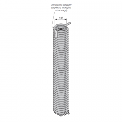 Sprężyna skrętna z profilem rurowym z tworzywa sztucznego i stożkiem naprężającym R311