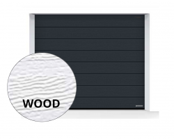 Brama LPU 42 5000 x 2000 mm, Przetłoczenia M, Woodgrain, kolor RAL 7016 antracytowy + prowadzenie N