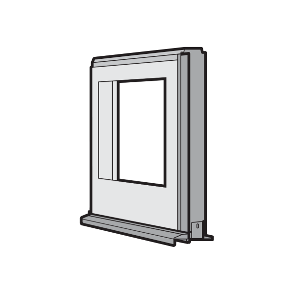 Dolny segment drzwi przejściowych, rama z profili z przegrodą termiczną, do drzwi przejściowych bez wystającego progu