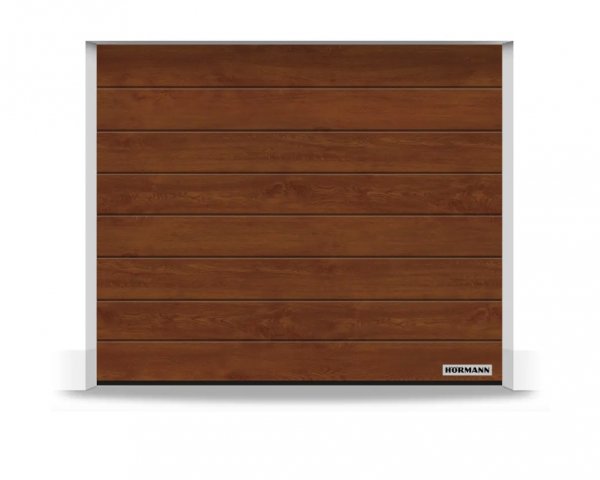 Brama RenoMatic 2750 x 2125 mm, Przetłoczenia M, Decocolor, Dark Oak + prowadzenie Z